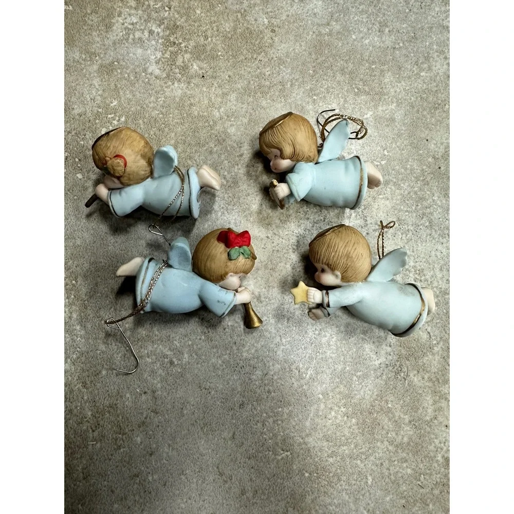 Gorham Angel Ornaments Vintage 1987 Porcelain Cherub Set 4pc